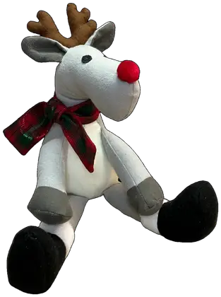 Handmade reindeer with a red nose
